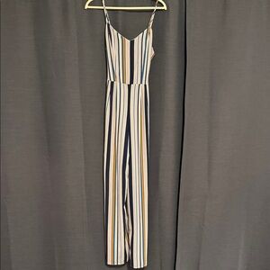 Striped Jumpsuit with Spaghetti Straps